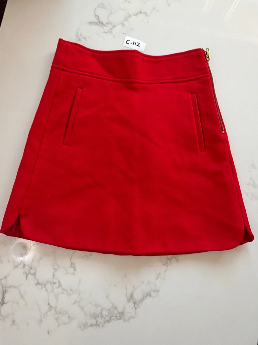 J. Crew Red A-Line Mini Skirt with Side Zip